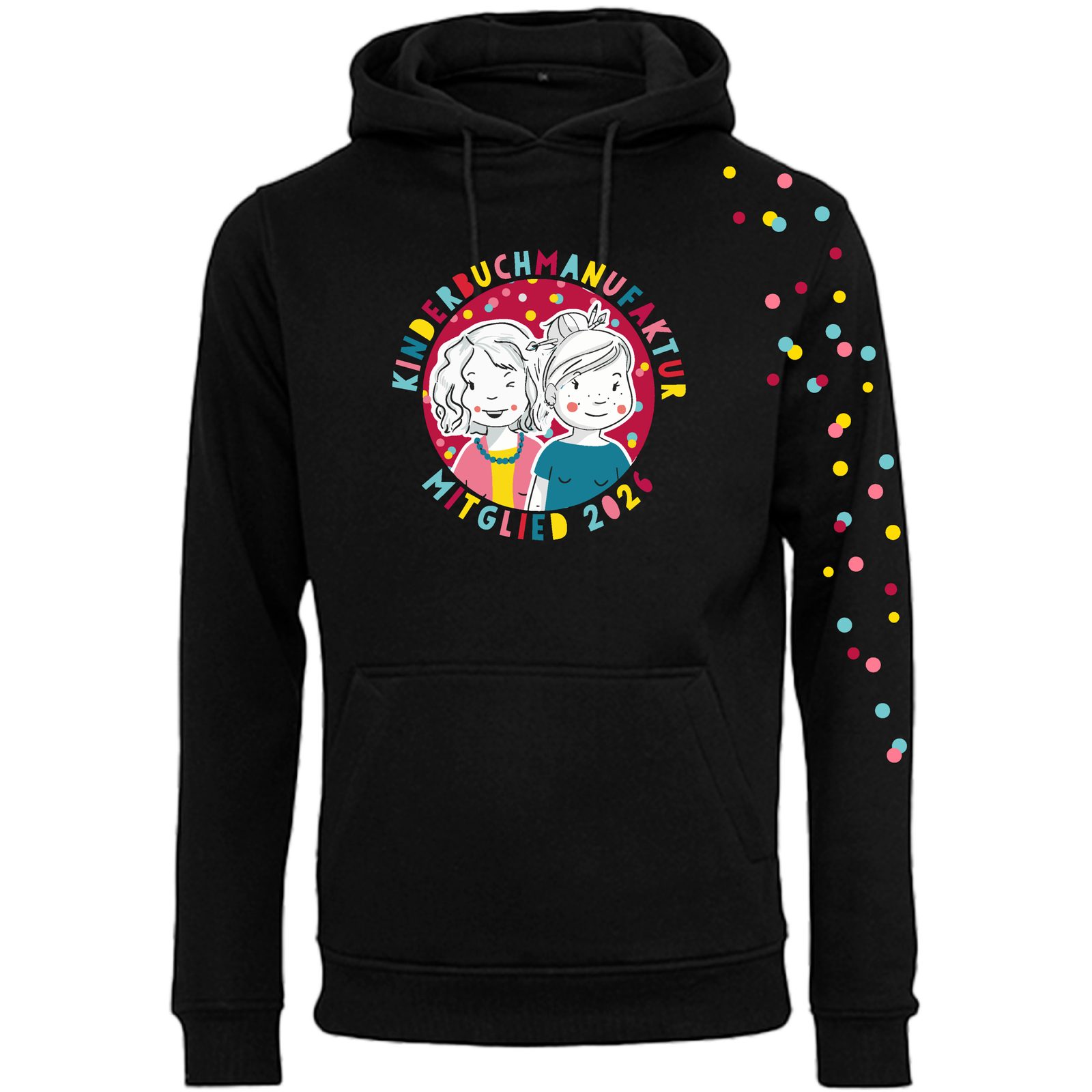 MockUp Hoody black front Hoodie unisex Kinderbuchmanufaktur – Bild 1
