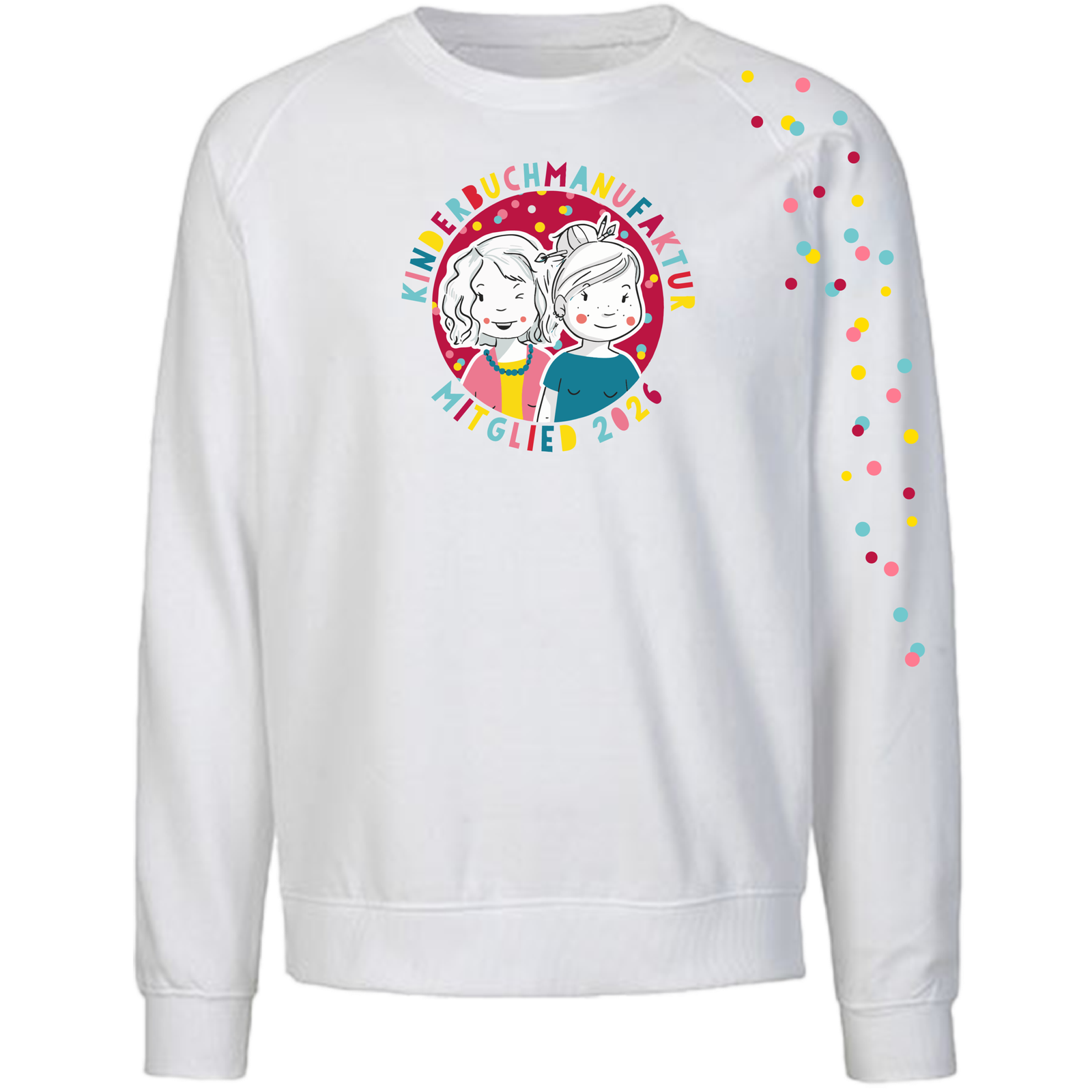 MockUp Sweat white front Sweatshirt unisex Kinderbuchmanufaktur – Bild 1